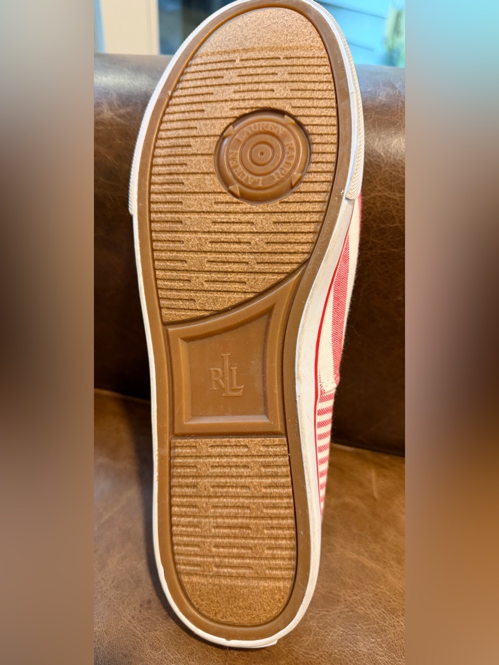 Women's Ralph Lauren Jaida Red & White Slip-on Shoes 8.5 (B) - Picture 4 of 8